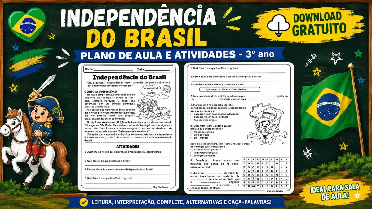 Atividades da Independência do Brasil para 2º ano: PDF gratuito