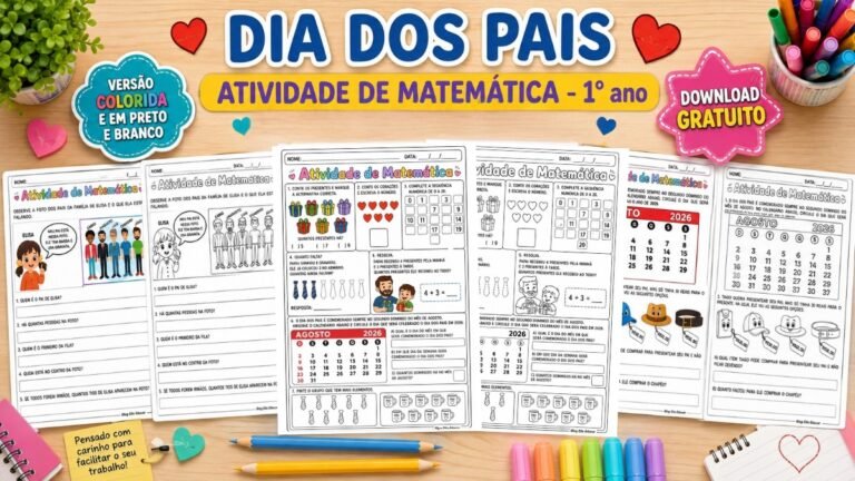 Atividades de Matemática sobre o Dia dos Pais 1º Ano PDF