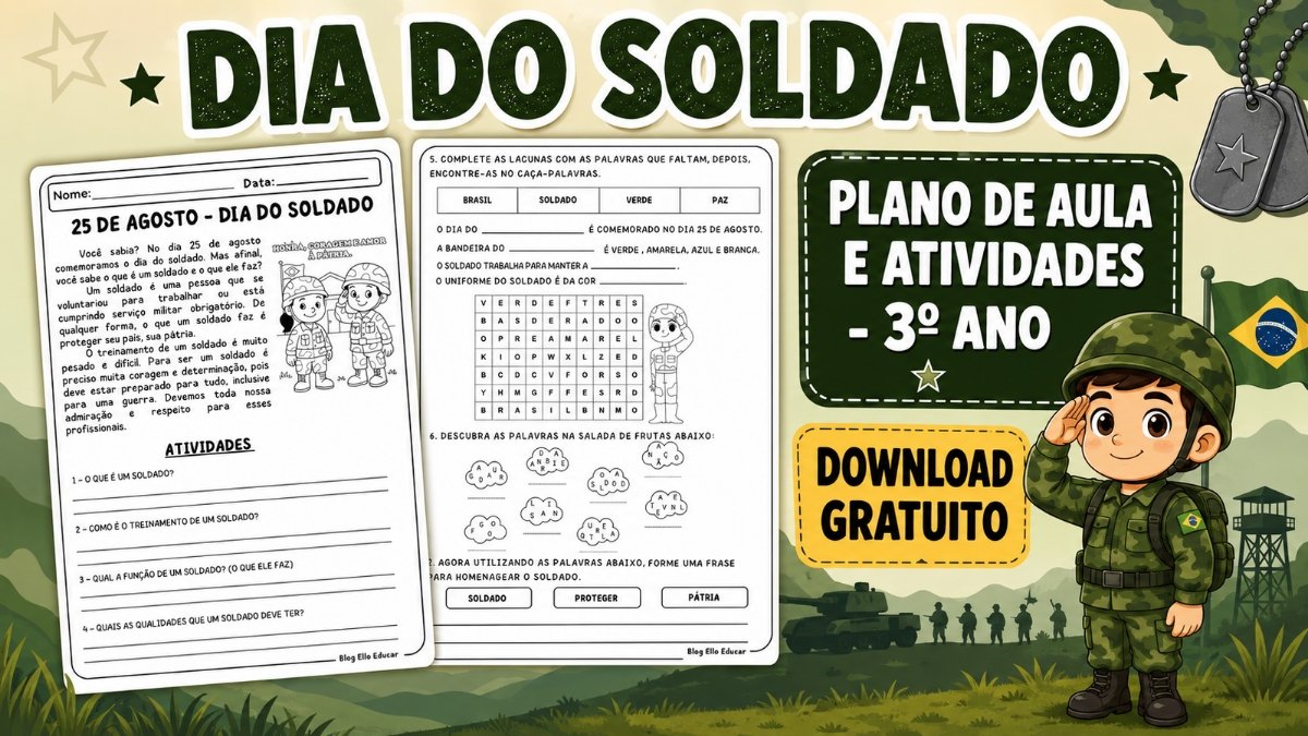 Atividades do Dia do Soldado 3° ano: plano de aula e exercícios prontos