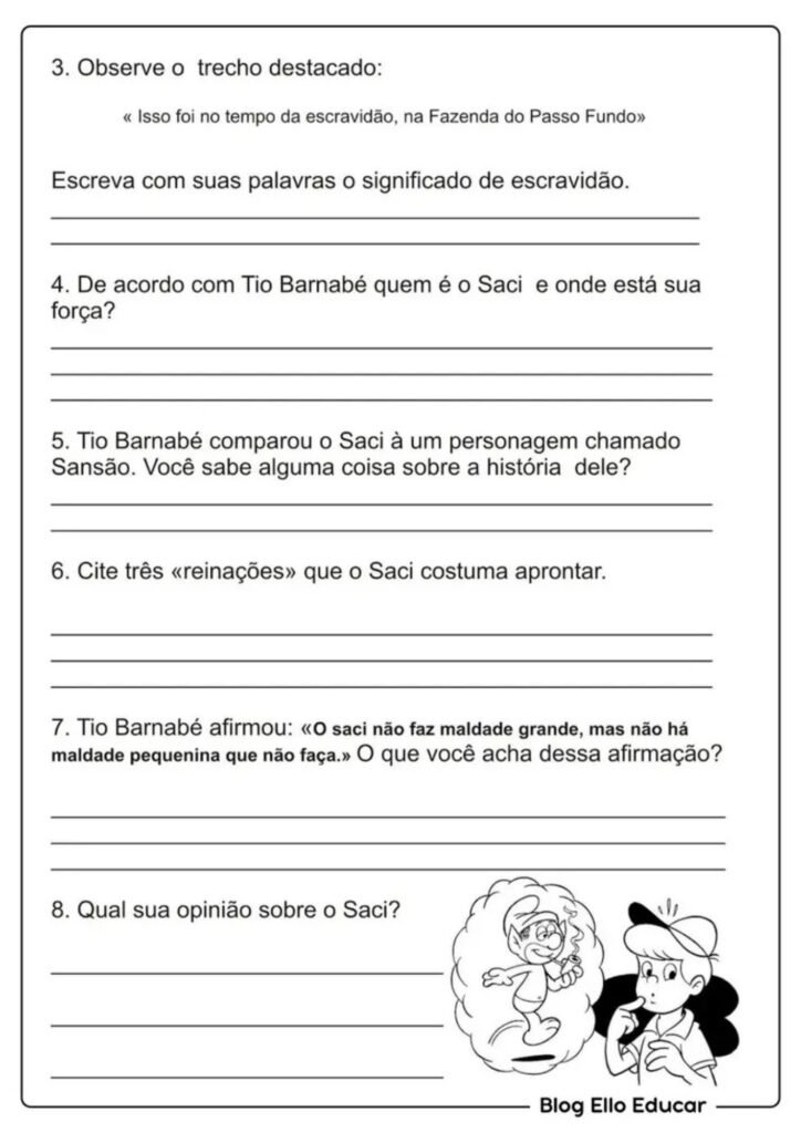 Atividades do Folclore para 5º ano