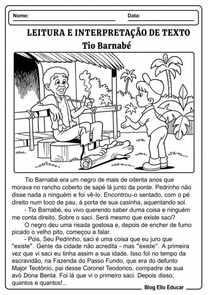Atividades do Folclore para 5º ano