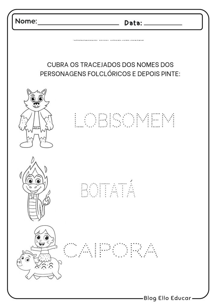 Atividades do Folclore para Educação infantil