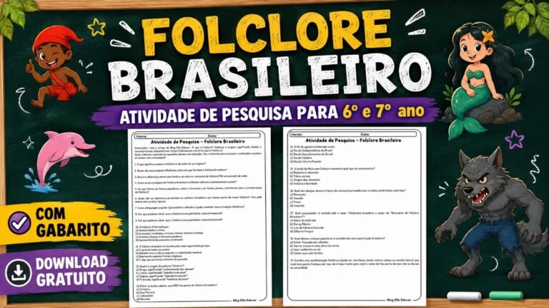 Atividades do folclore 6° e 7º ano