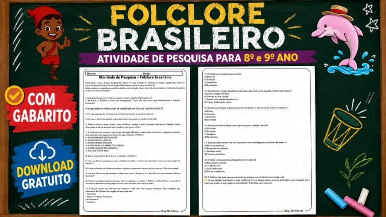 Atividades do folclore 8° e 9º ano.
