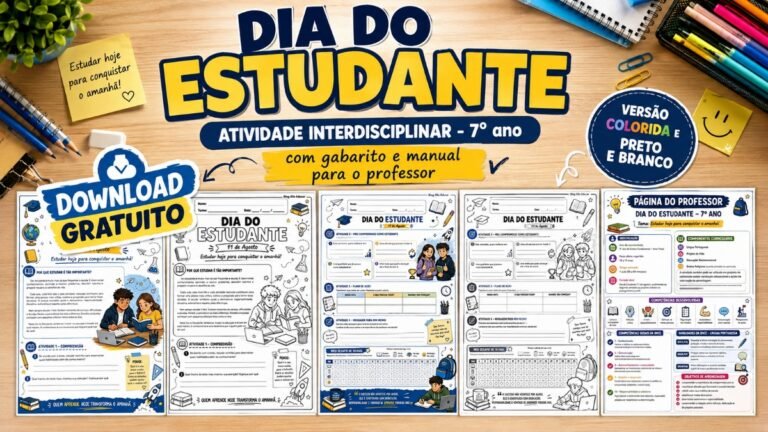 Atividades para o dia do estudante 7° ano