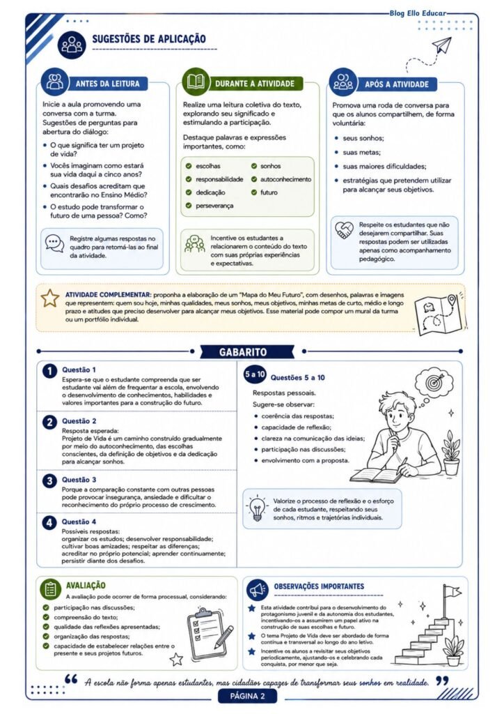 Atividades para o dia do estudante 9° ano