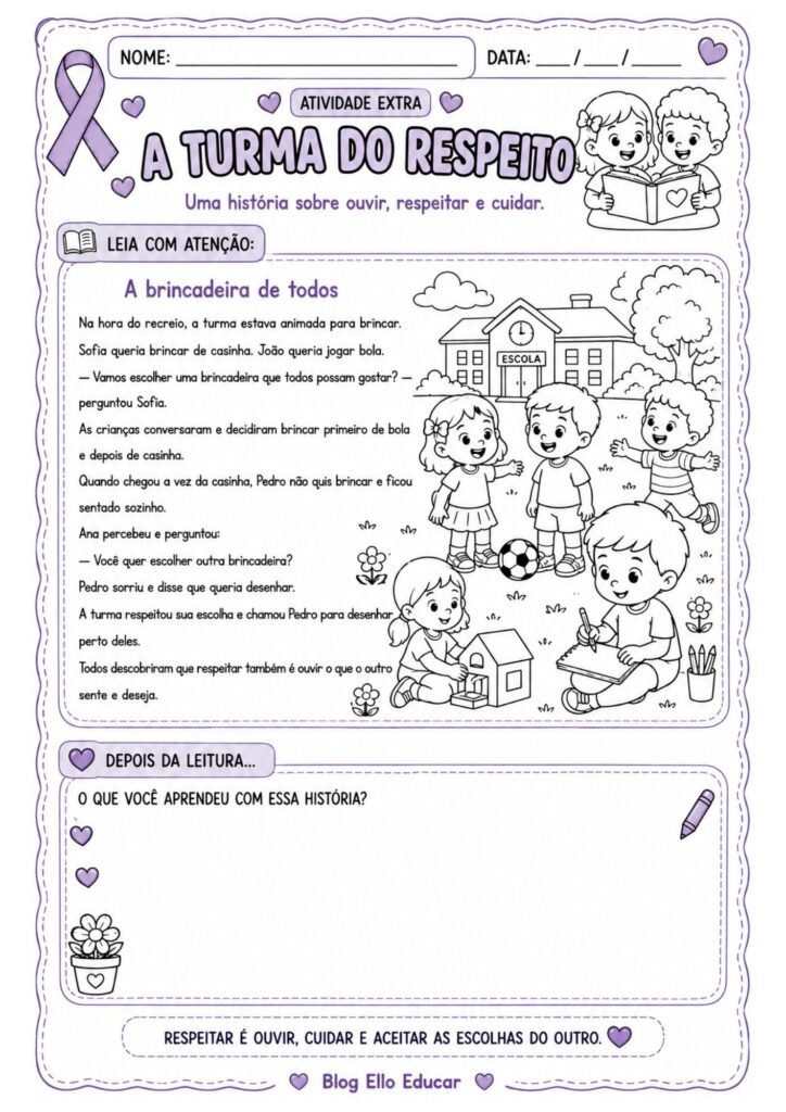 Atividades sobre agosto Lilás - alfabetização