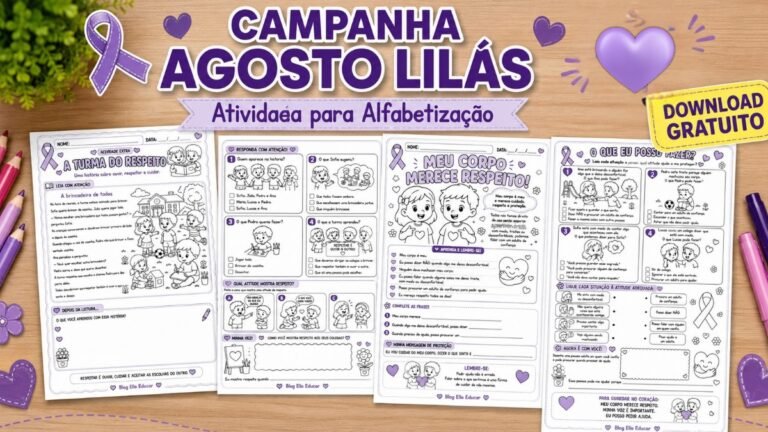 Atividades sobre o Agosto Lilás.
