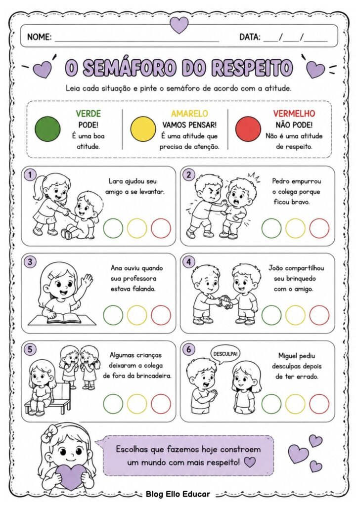 Atividades sobre o Agosto Lilás para 1° ano