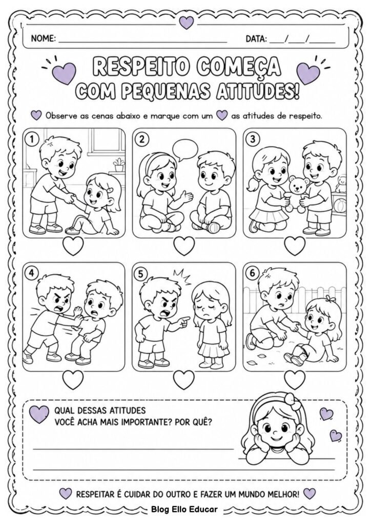 Atividades sobre o Agosto Lilás para 1° ano