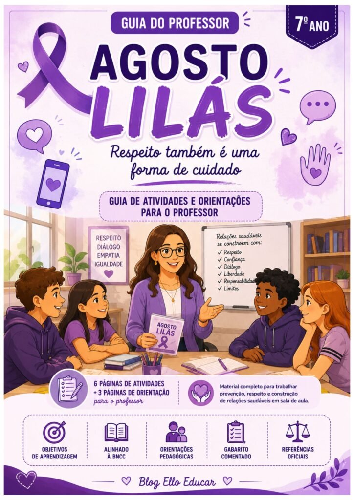 Atividades sobre o Agosto Lilás para 7° ano