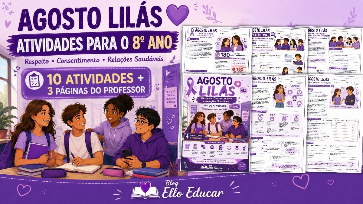 Atividades sobre Agosto Lilás para 8º ano: PDF gratuito