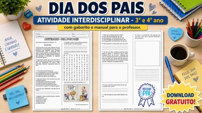 Atividades sobre o Dia das Pais 3° e 4° ano