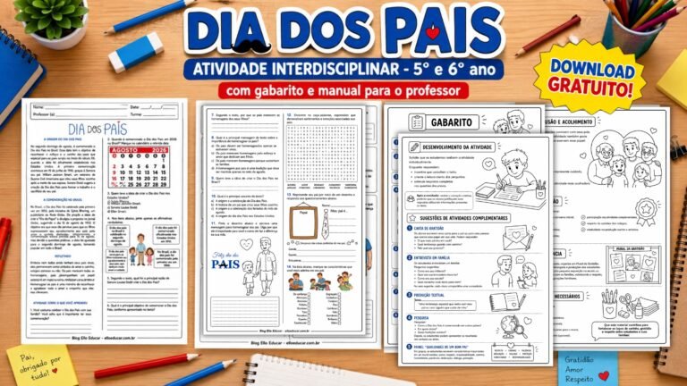 Atividades sobre o Dia das Pais 5° e 6° ano_