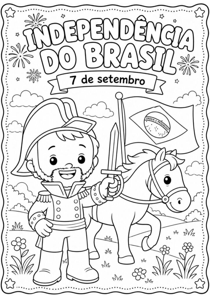 Desenhos da Independência do Brasil para colorir