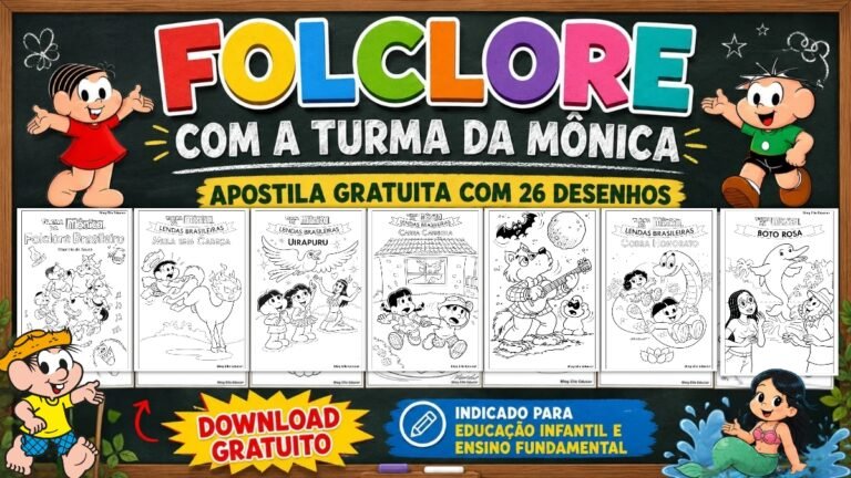 Desenhos da Turma da Mônica do Folclore para colorir