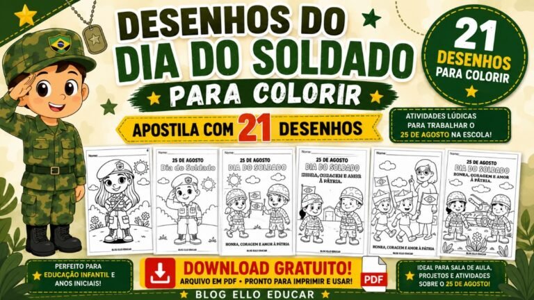 Desenhos do Dia do Soldado para colorir