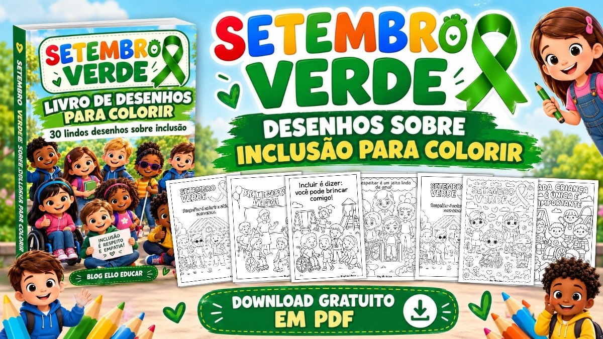 Desenhos sobre inclusão para colorir: um livro gratuito com 30 desenhos