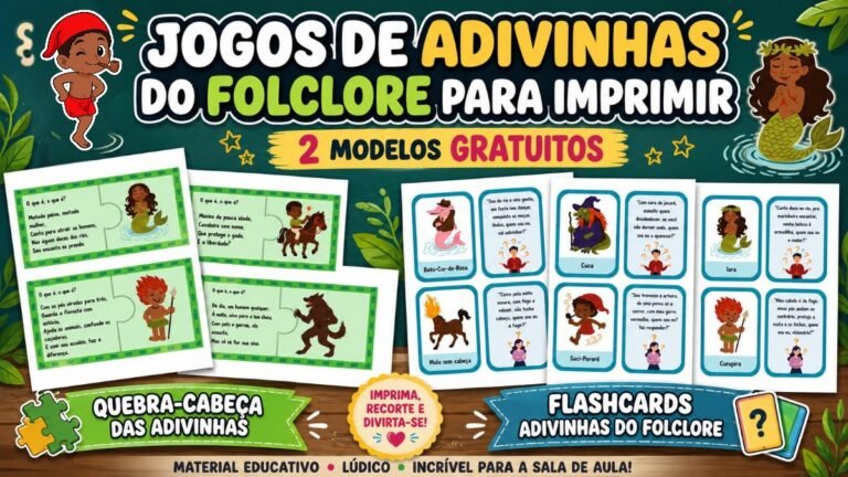 Jogos das adivinhas do Folclore para imprimir