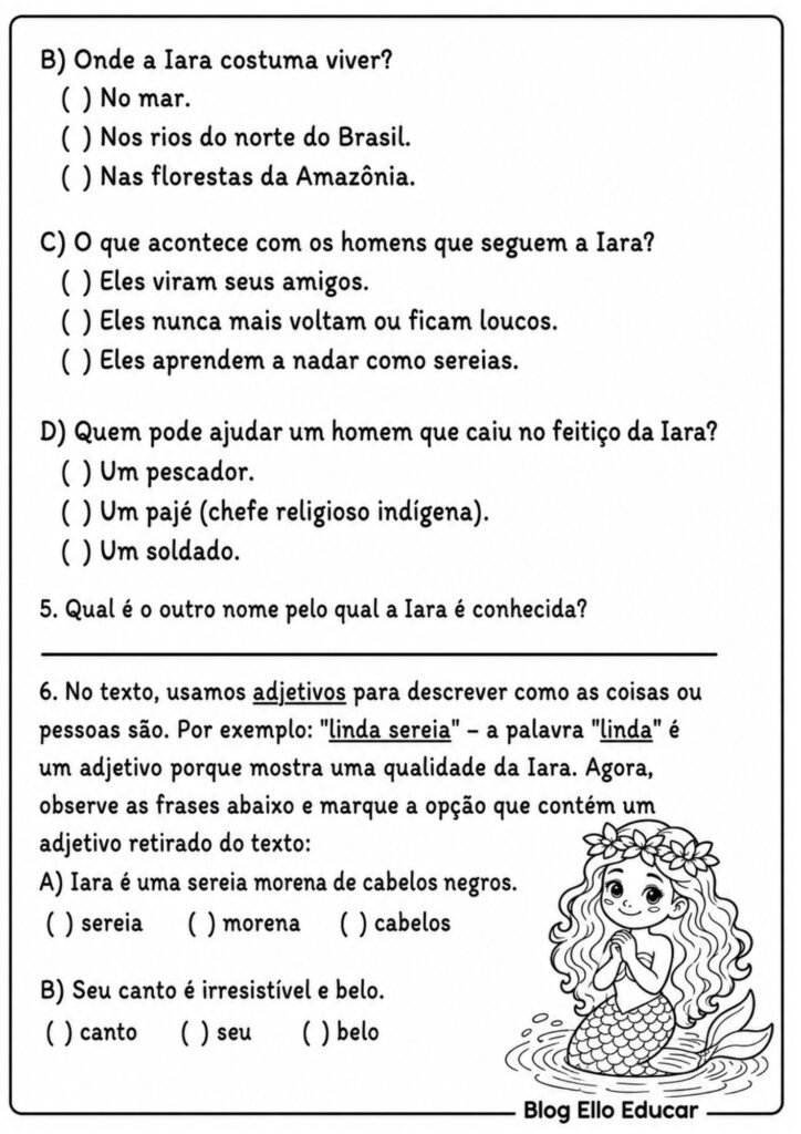 Leitura e interpretação de texto folclore 4° ano