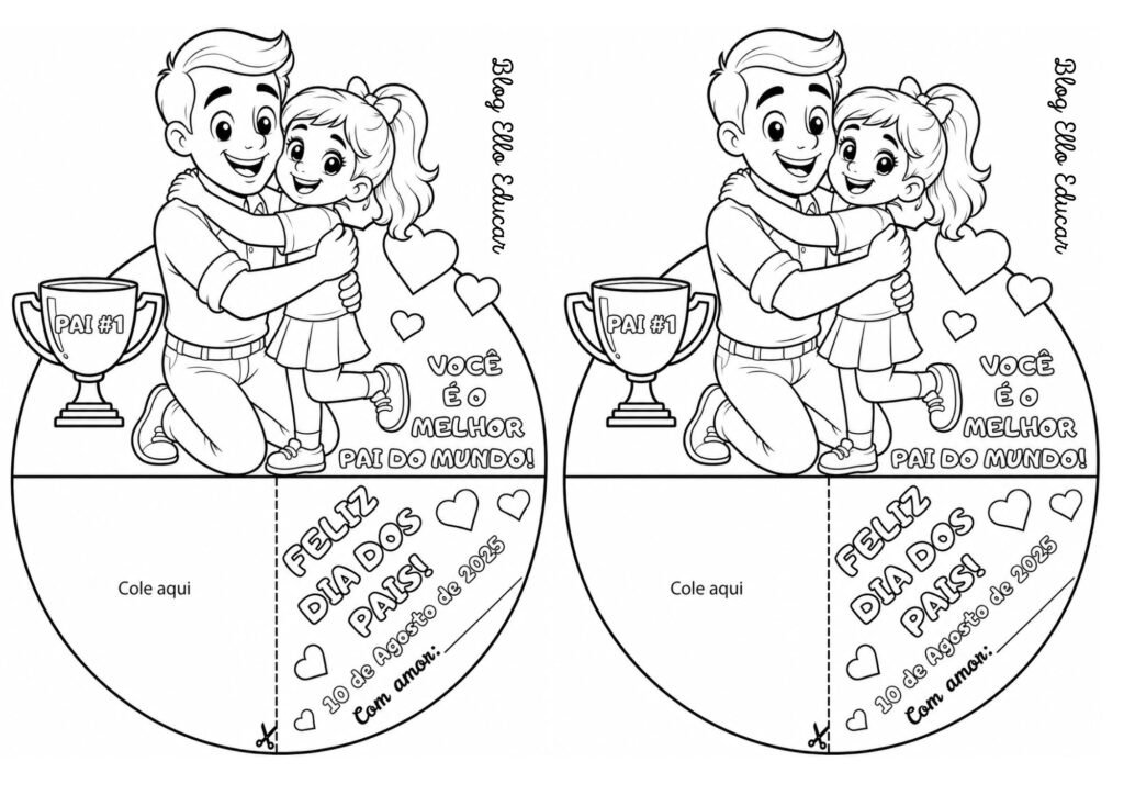 Lembrancinha interativa Dia dos Pais para colorir