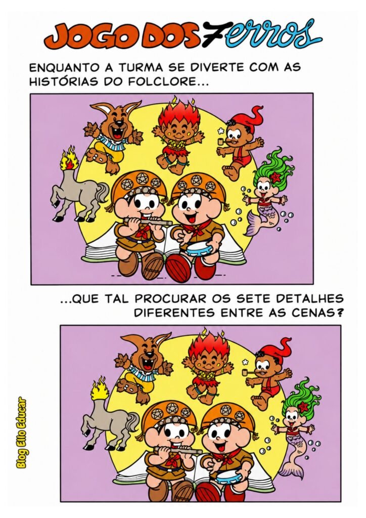 Passatempo do Folclore para imprimir