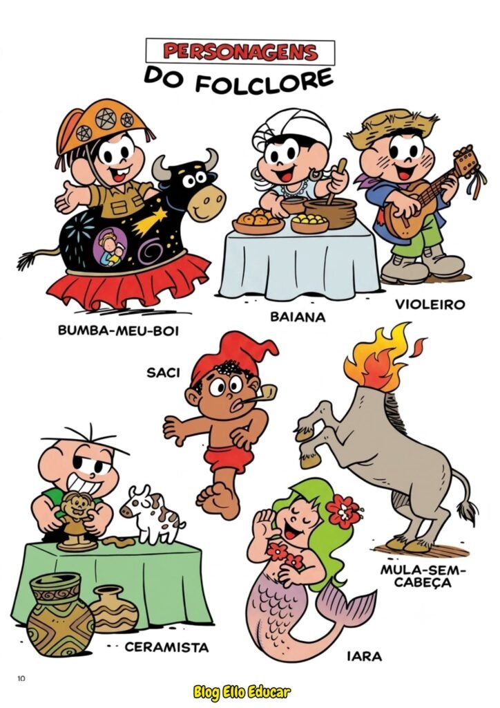 Passatempo do Folclore para imprimir