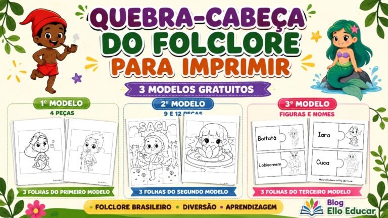 Quebra-cabeça do folclore para imprimir