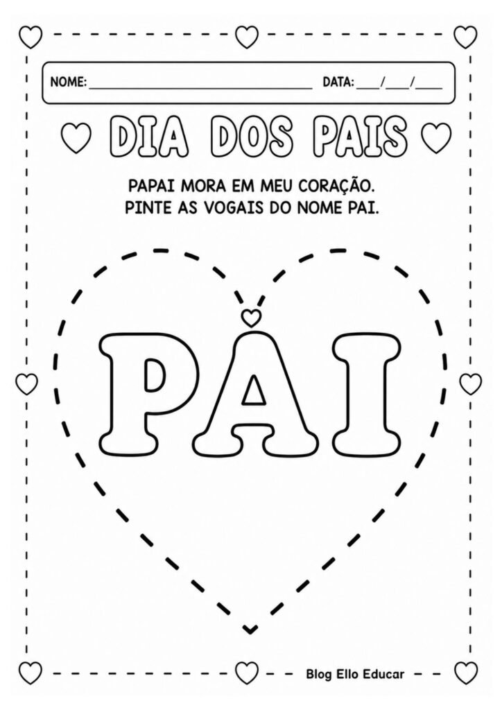 Atividades dia dos pais para educação infantil
