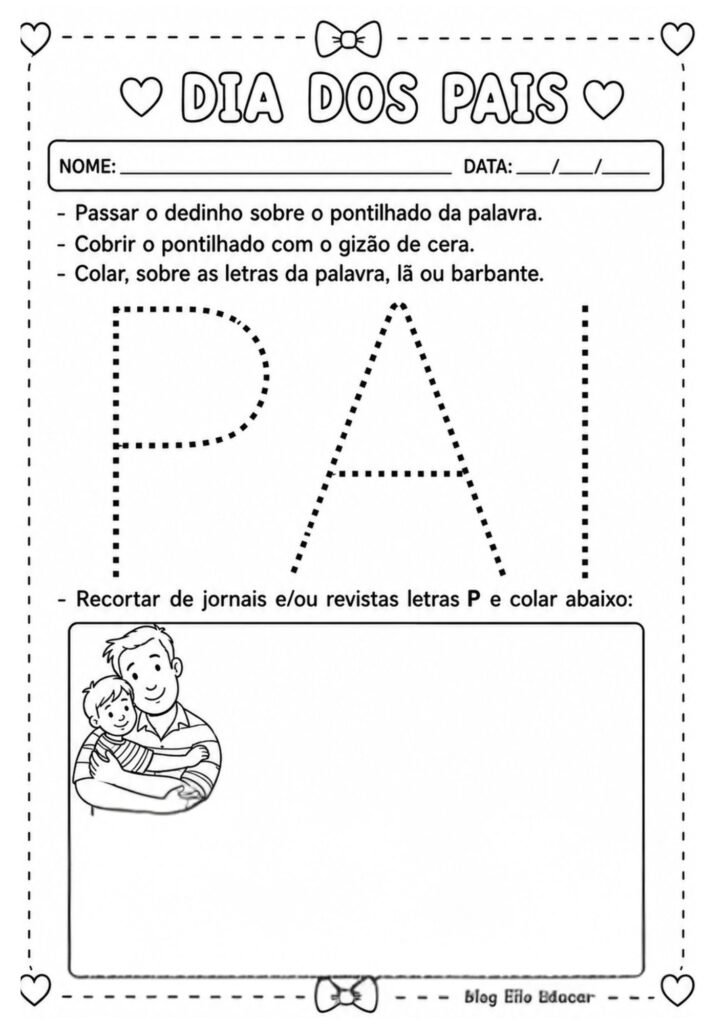 Atividades dia dos pais para educação infantil