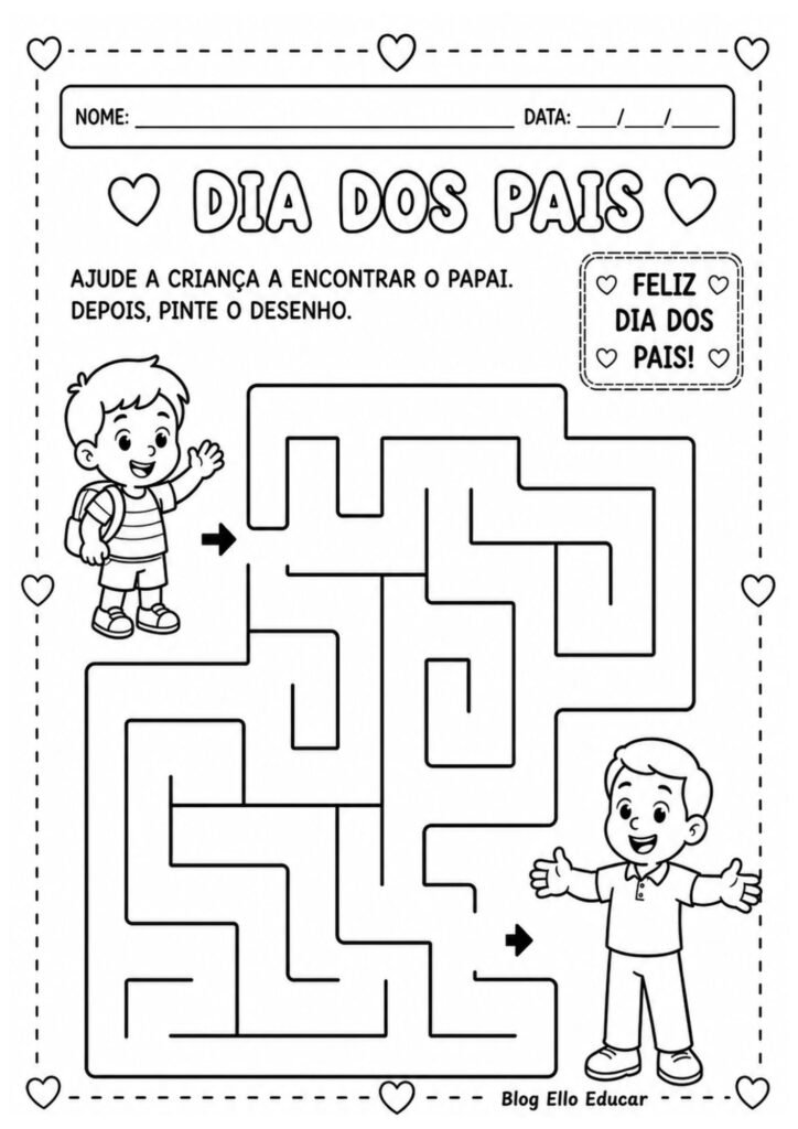 Atividades dia dos pais para educação infantil