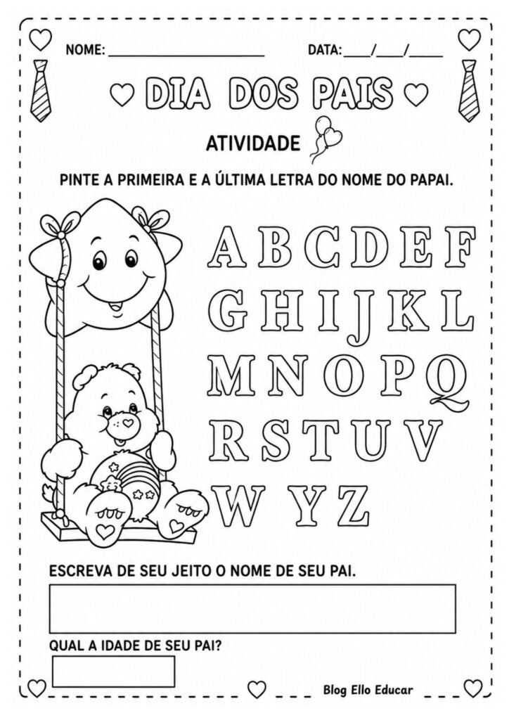 Atividades dia dos pais para educação infantil
