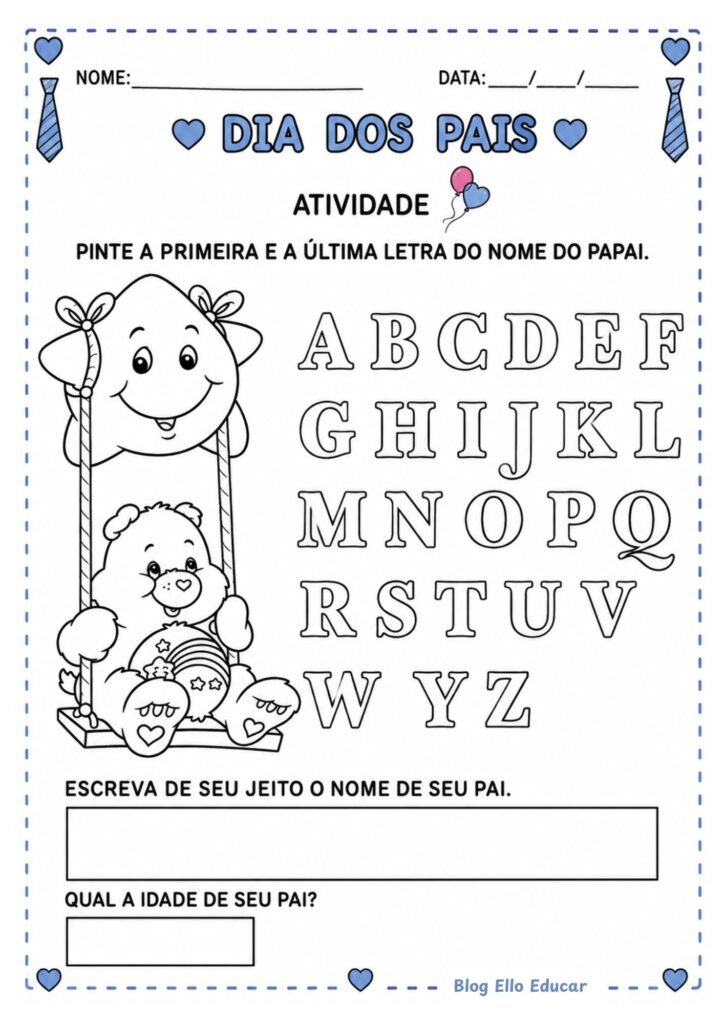 Atividades dia dos pais para educação infantil