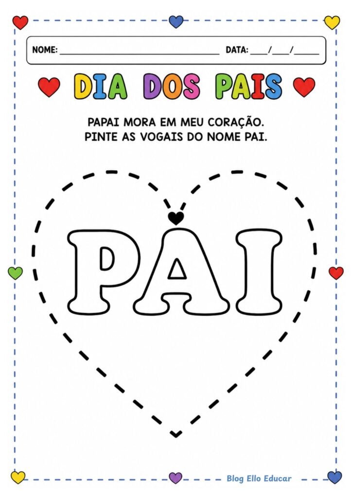 Atividades dia dos pais para educação infantil