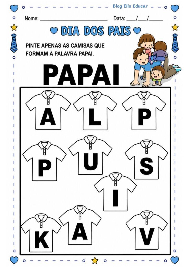 Atividades dia dos pais para educação infantil