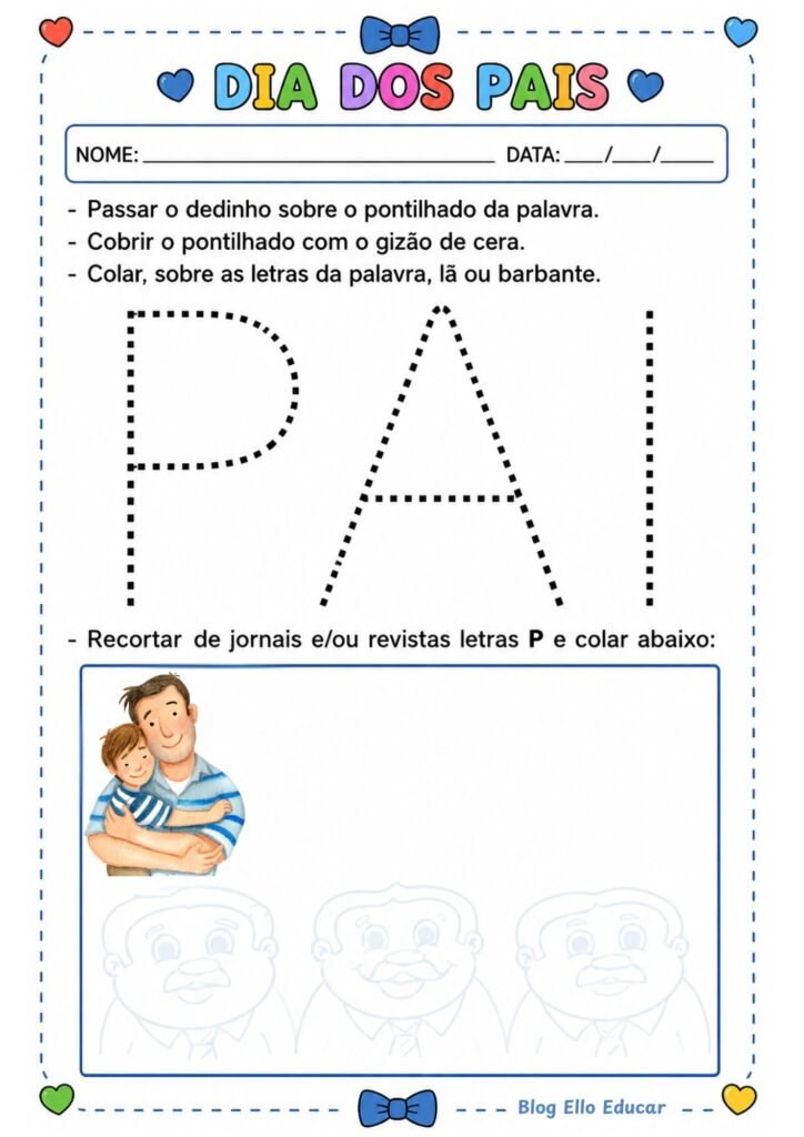 Atividades dia dos pais para educação infantil