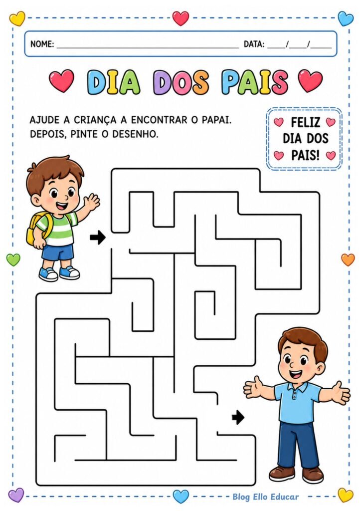 Atividades dia dos pais para educação infantil