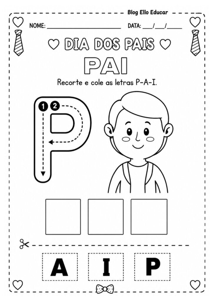 Atividades dia dos pais para educação infantil