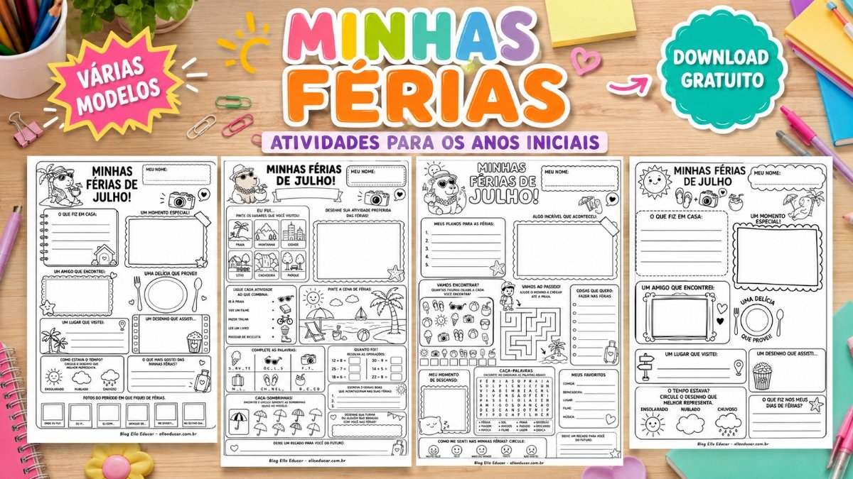 Atividades sobre as férias para imprimir: Recursos gratuitos