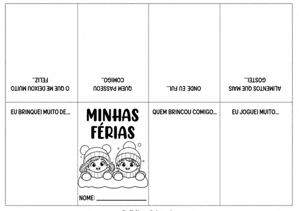 Livreto sobre as férias para imprimir