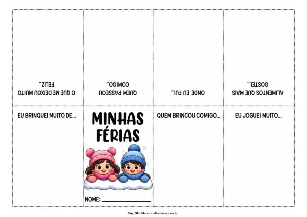 Livreto sobre as férias para imprimir