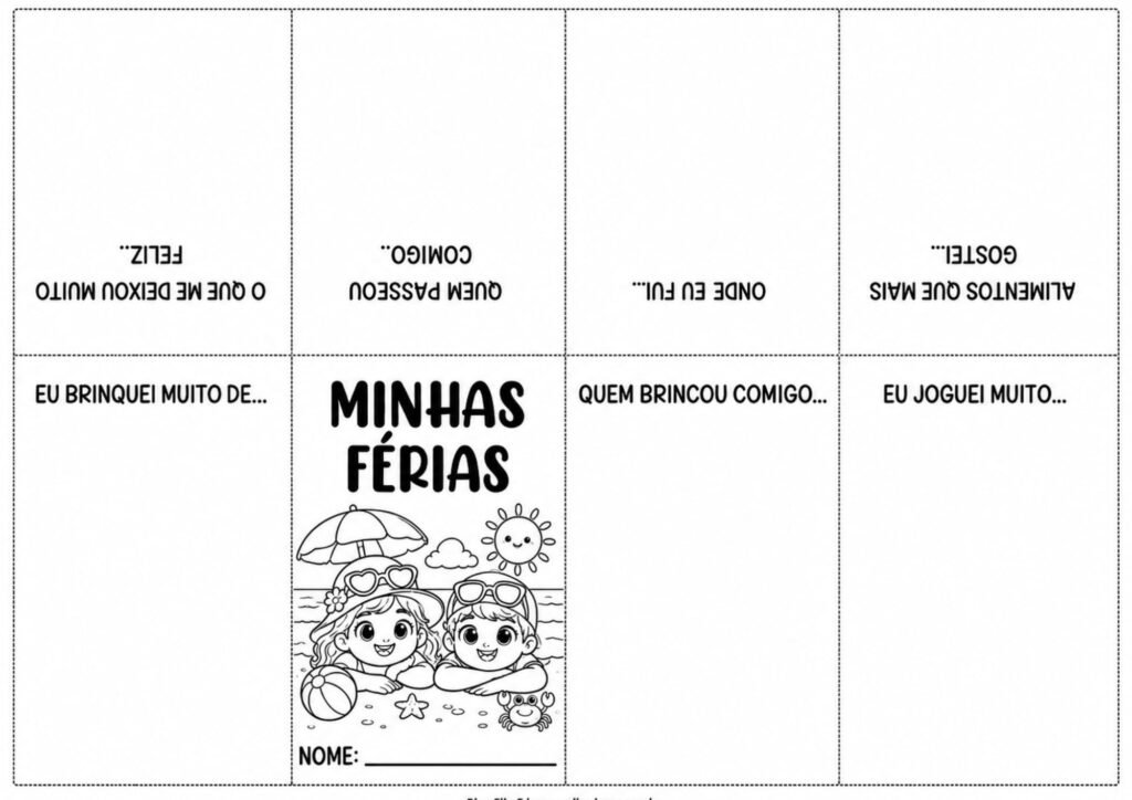 Livreto sobre as férias para imprimir