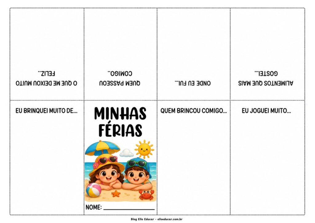 Livreto sobre as férias para imprimir