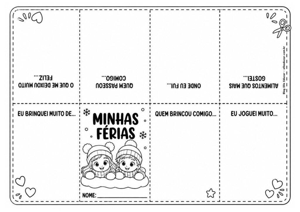 Livreto sobre as férias para imprimir