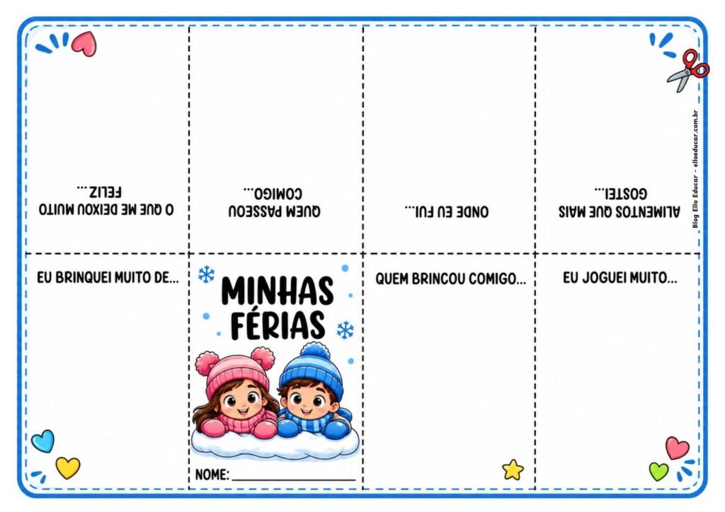 Livreto sobre as férias para imprimir