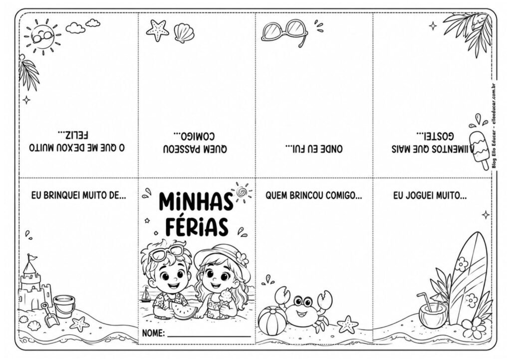 Livreto sobre as férias para imprimir