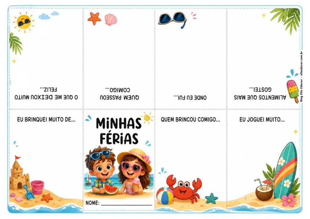 Livreto sobre as férias para imprimir