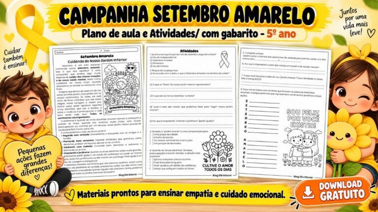 Atividades sobre Setembro Amarelo 5º ano