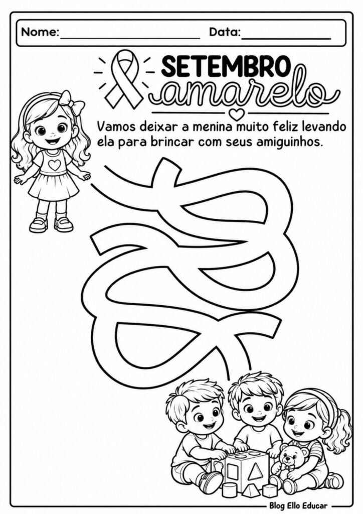 Atividades sobre Setembro Amarelo para Educação Infantil