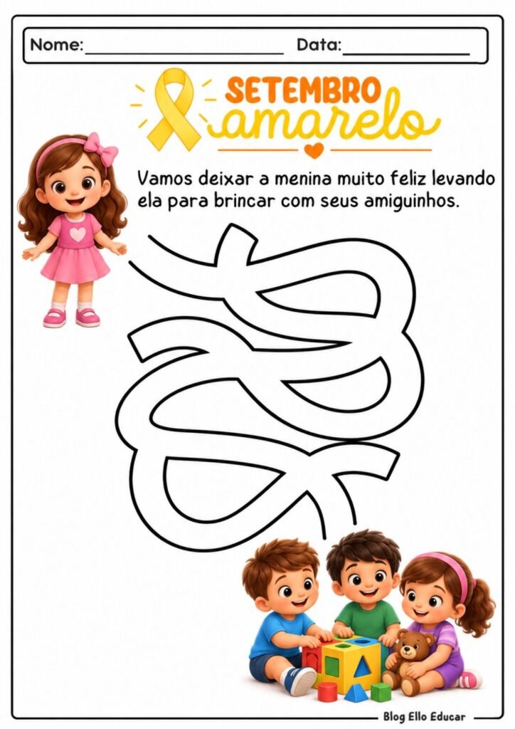 Atividades sobre Setembro Amarelo para Educação Infantil
